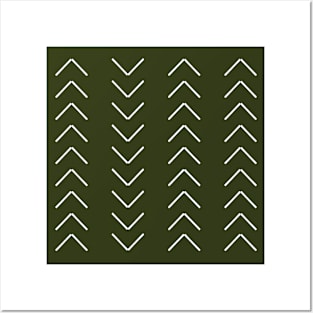 Mudcloth II (Olive Green) Posters and Art